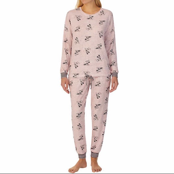 DISNEY Long Sleeve Top Joggers Ladies' 2-piece Lounge Set - Pink - Picture 2 of 5